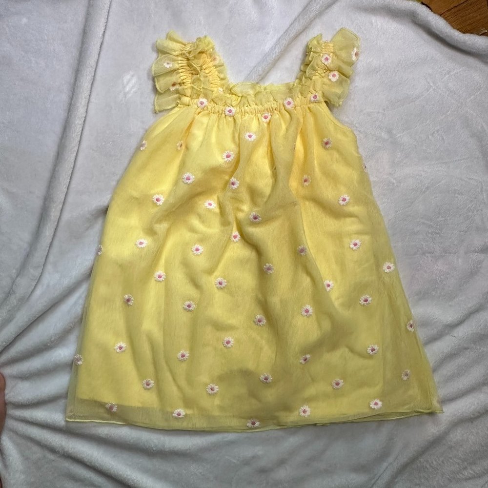 Cat & Jack Floral Embroidered Tulle Dress Girls Size 5T